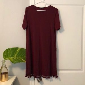 Shein garnet tassel dress